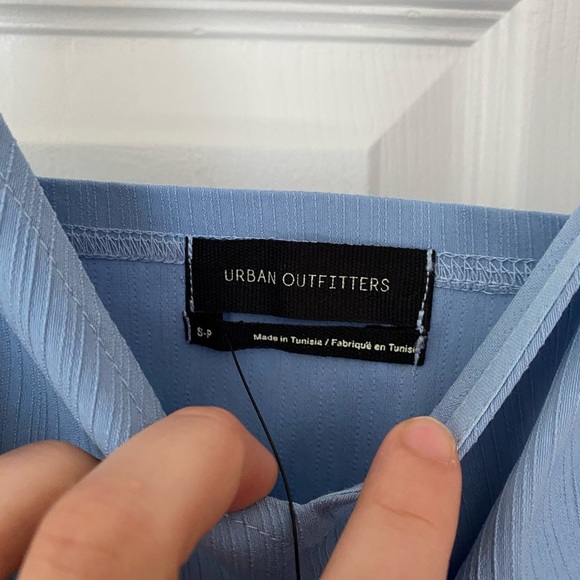 Urban Outfitters Sky Blue Lightweight Notched Mini Dress W Adjustable Straps (S) - Picture 3 of 8